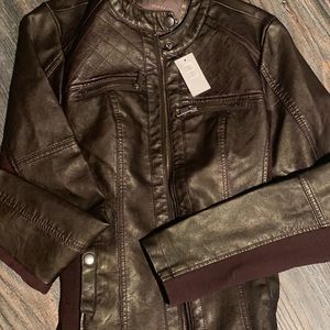 NWT faux leather jacket